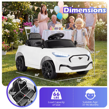 12V Kids Ride on Car Licensed Ford Mach E with Parent Control and Horn