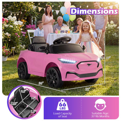 12V Kids Ride on Car Licensed Ford Mach E with Parent Control and Horn