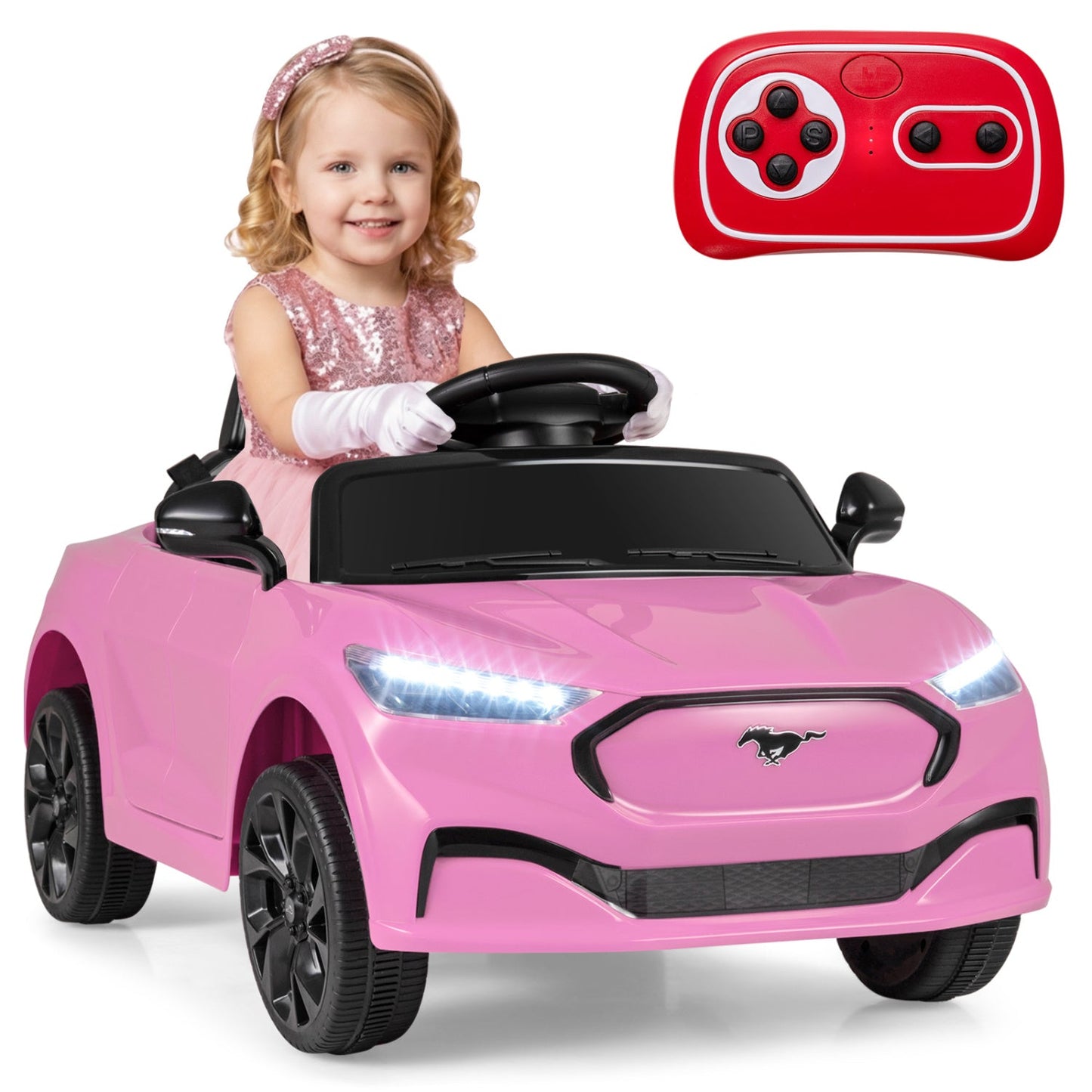 12V Kids Ride on Car Licensed Ford Mach E with Parent Control and Horn
