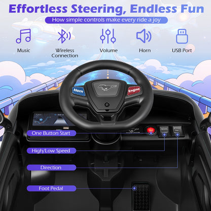 12V Kids Ride on Car Licensed Ford Mach E with Parent Control and Horn
