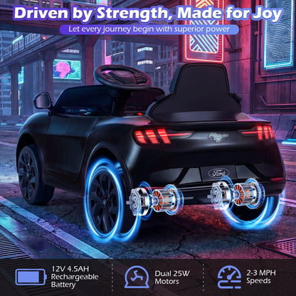 12V Kids Ride on Car Licensed Ford Mach E with Parent Control and Horn