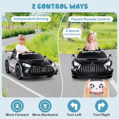 12V Kids Ride-On Car Mercedes-AMG GT3 Licensed with Adjustable Speed