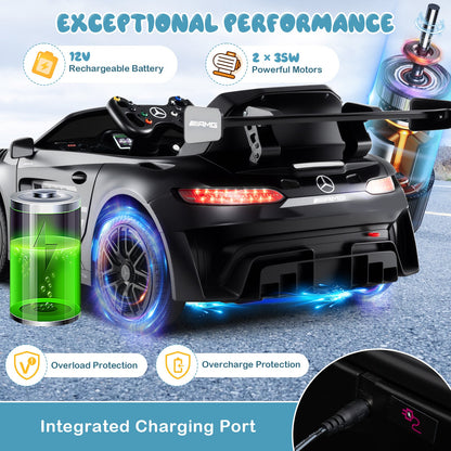 12V Kids Ride-On Car Mercedes-AMG GT3 Licensed with Adjustable Speed