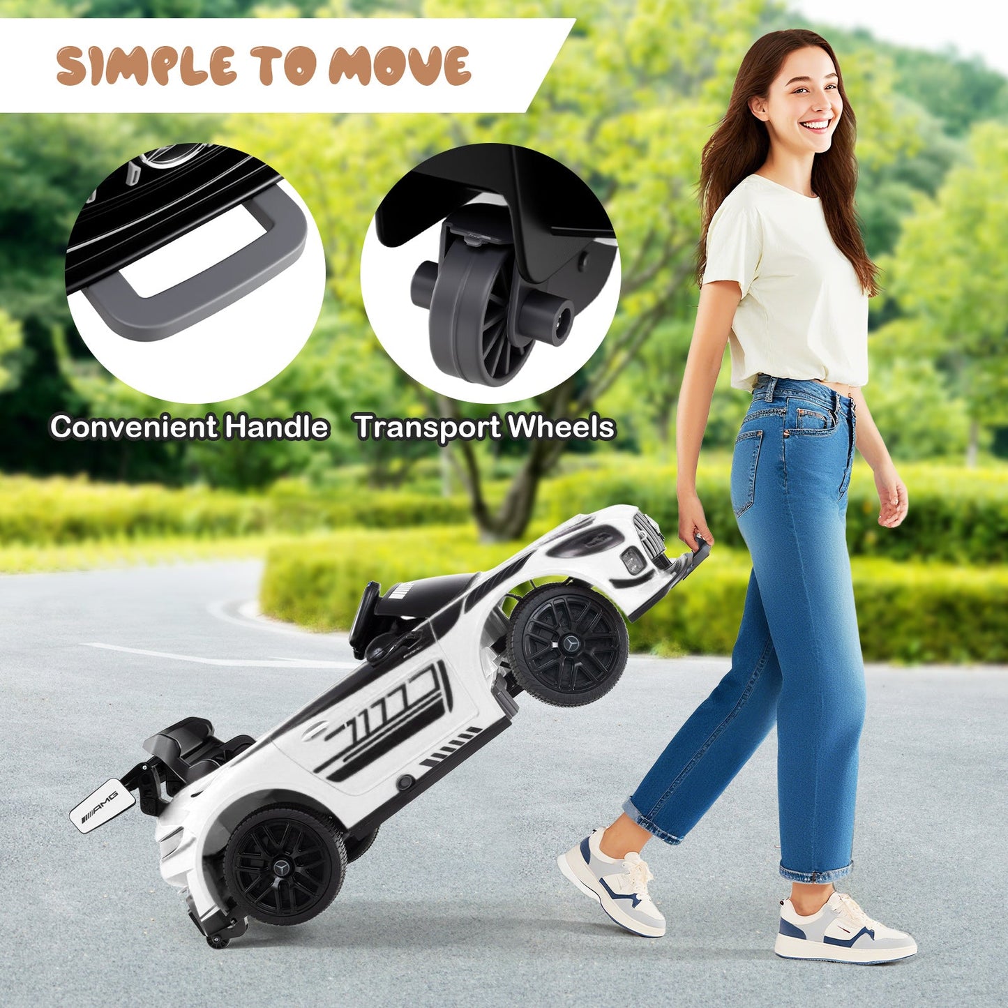 12V Kids Ride-On Car Mercedes-AMG GT3 Licensed with Adjustable Speed