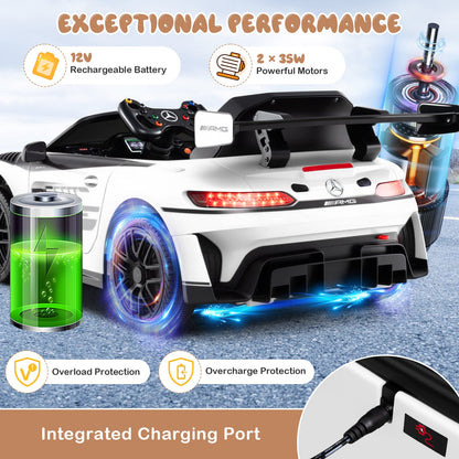 12V Kids Ride-On Car Mercedes-AMG GT3 Licensed with Adjustable Speed