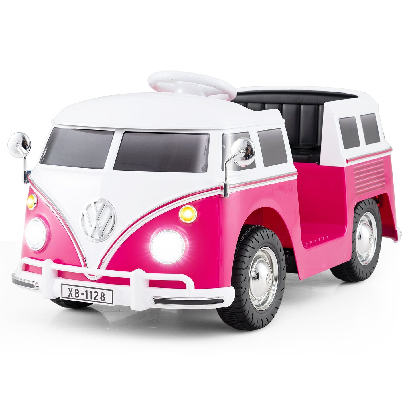 12V Ride On Car Licensed Volkswagen Ride-on Bus with Cup Holder and LED Headlights for 3+ Years Old