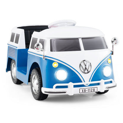 12V Ride On Car Licensed Volkswagen Ride-on Bus with Cup Holder and LED Headlights for 3+ Years Old