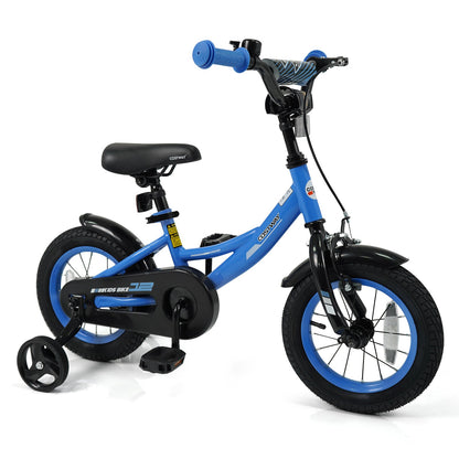 12/14/16/18 Inches Kids Bike with Removable Training Wheels and Adjustable Seatfor 3-8 Years Old Navy