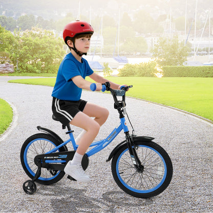 12/14/16/18 Inches Kids Bike with Removable Training Wheels and Adjustable Seatfor 3-8 Years Old Navy