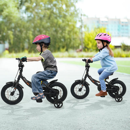 12/14/16/18 Inches Kids Bike with Removable Training Wheels and Adjustable Seatfor 3-8 Years Old Black