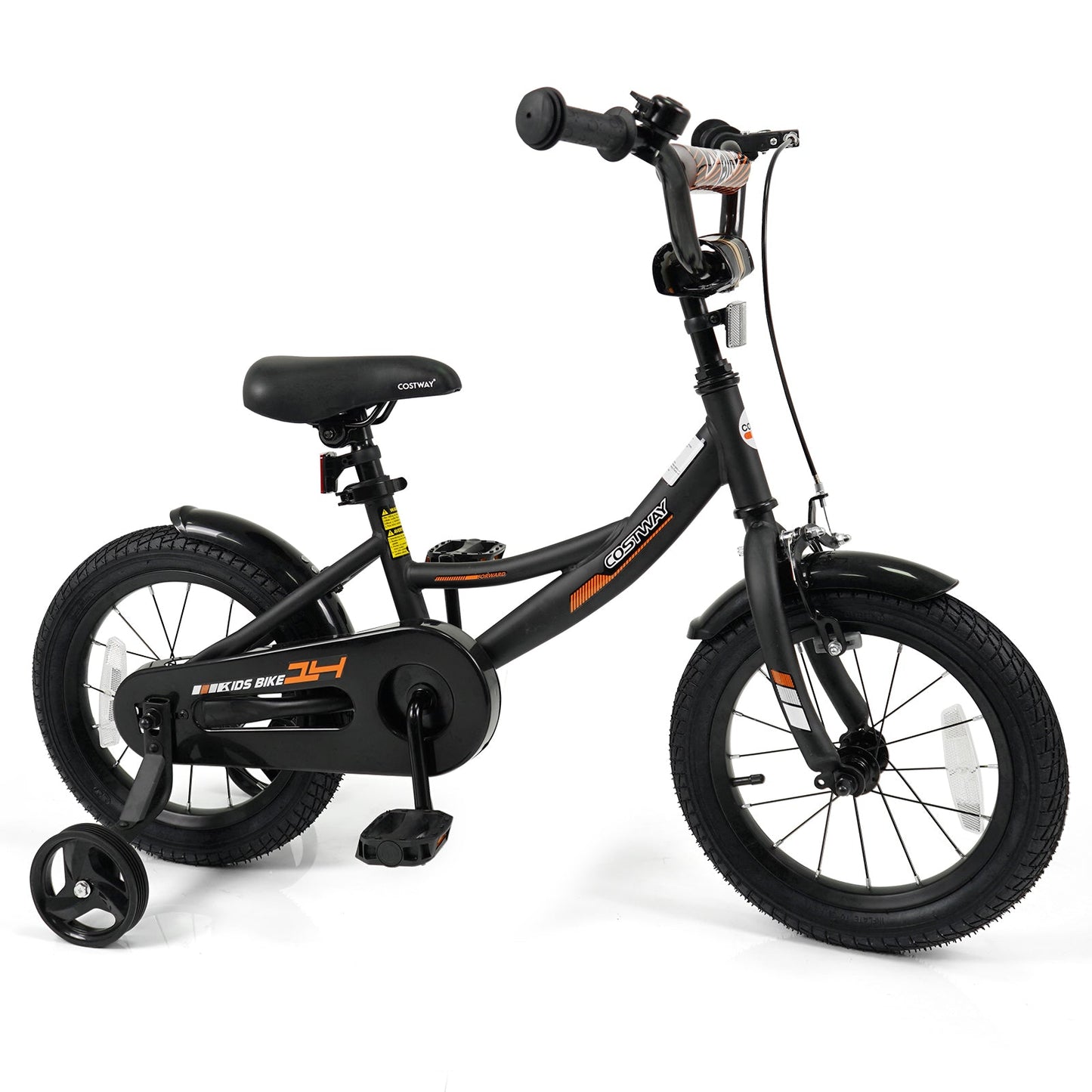 12/14/16/18 Inches Kids Bike with Removable Training Wheels and Adjustable Seatfor 3-8 Years Old Black