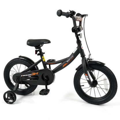 12/14/16/18 Inches Kids Bike with Removable Training Wheels and Adjustable Seatfor 3-8 Years Old Black