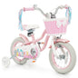 18-Inch Kids Bike Adjustable with Basket and Streamers Pink