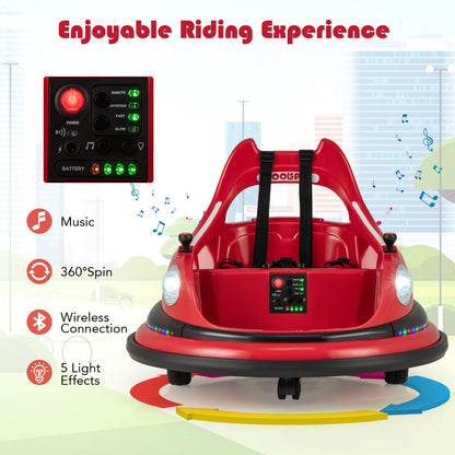 12V Kids Ride On Bumper Car with Remote Control and Dual Joysticks