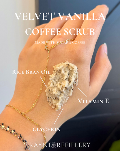 Velvet Vanilla Coffee Scrub - Whipped Exfoliating Body Scrub with Coffee