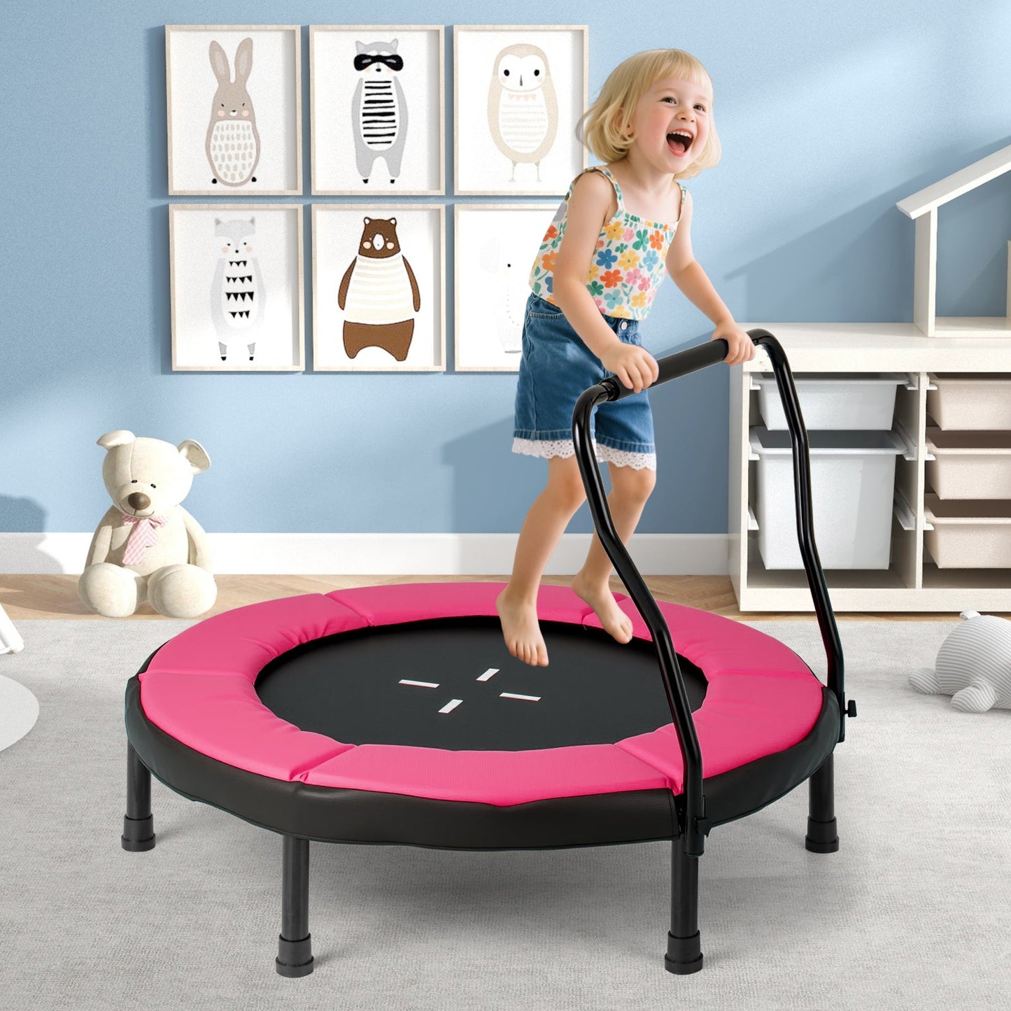 40 Inch Trampoline for Kids Indoor Outdoor Fitness Trampoline