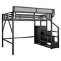 Loft Bed With Storage Shelves, Wardrobe