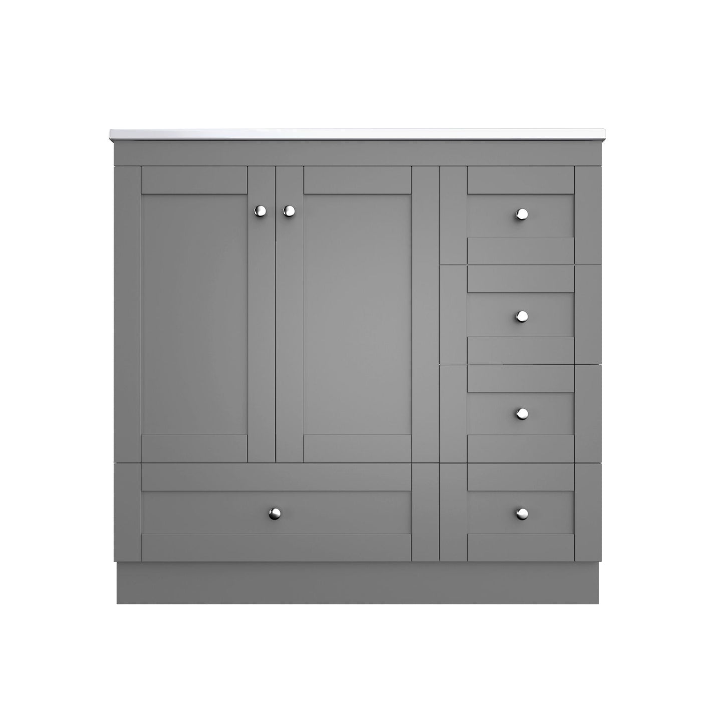 Shaker Free Standing Bathroom Vanity Cabinet & Sink, Soft Close Drawers, Soft Close Doors