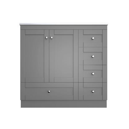 Shaker Free Standing Bathroom Vanity Cabinet & Sink, Soft Close Drawers, Soft Close Doors