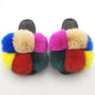 New SeasonSummer Women Slippers Faux Fur Slides For Women Fluffy Slippers House Shoes Woman Slippers Open Toe Fuzzy Fur Slippers Girls Fluffy House Slides Outdoor Indoor Slippers