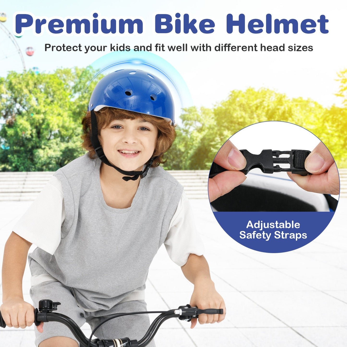 14 Inch Kids Bike Red with Blue Helmet Protective Set
