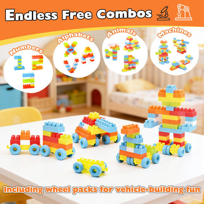 150 Pcs Toddler Building Blocks Toy STEM Montessori Early Learning Toys for 3+ year old