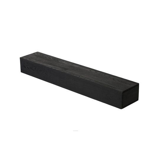 48'' Embossed Fireplace Mante, Wall Mounted Floating Shelf - Black