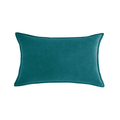 Luxe velvet lumbar pillow 19 colors classic flange edge elegant solid color accent insert included 12"x20"