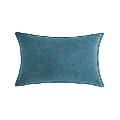 Luxe velvet lumbar pillow 19 colors classic flange edge elegant solid color accent insert included 12"x20"