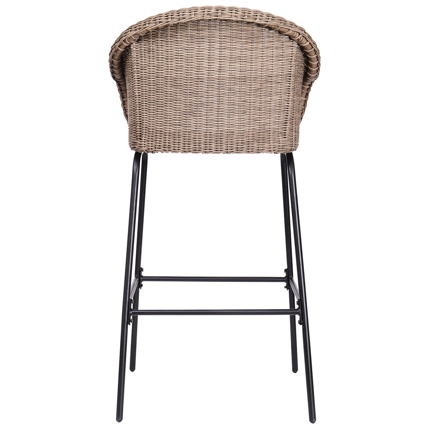 Ladd Outdoor Metal Wicker Barstool Set of 2