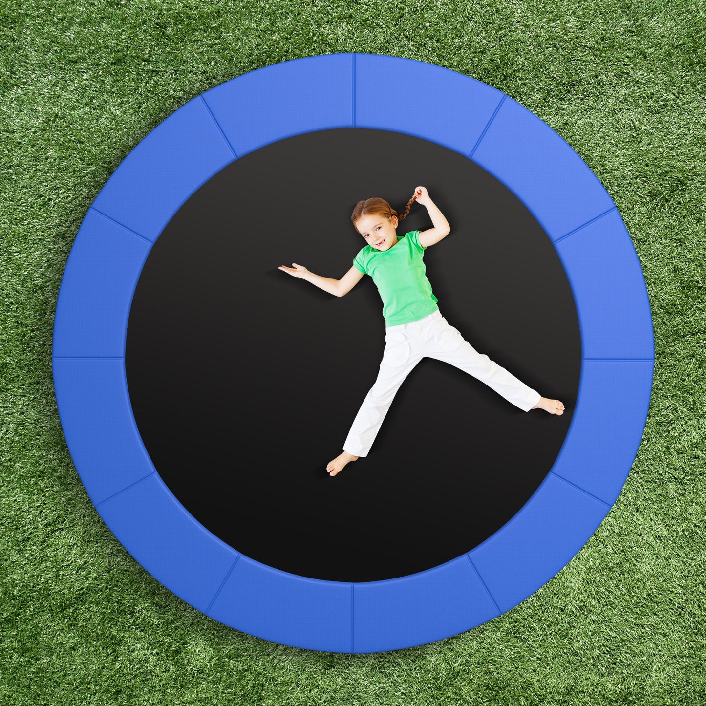 8-16 FT Trampoline Pad Replacement Safety Pad with Fixing Straps (Blue)