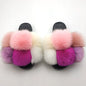 New SeasonSummer Women Slippers Faux Fur Slides For Women Fluffy Slippers House Shoes Woman Slippers Open Toe Fuzzy Fur Slippers Girls Fluffy House Slides Outdoor Indoor Slippers