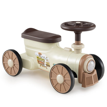 Ride on Toy with Steering Wheel and Train Whistle Sound Button
