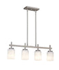 31"W 4-Light Kitchen Island Light Fixture Brushed Nickel Finish Frosted Glass Shade