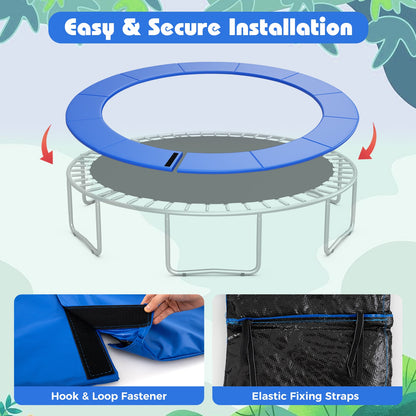 8-16 FT Trampoline Pad Replacement Safety Pad with Fixing Straps (Blue)