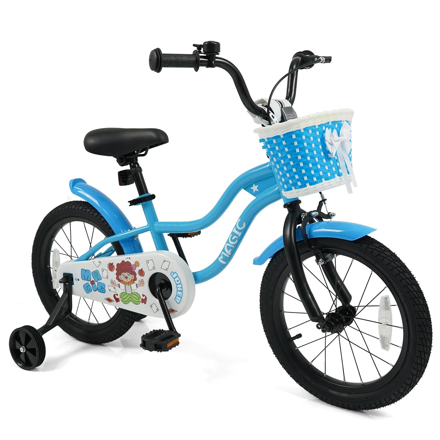 12/14/16 Inch Kids Bike with Training Wheels and Basket Navy Color