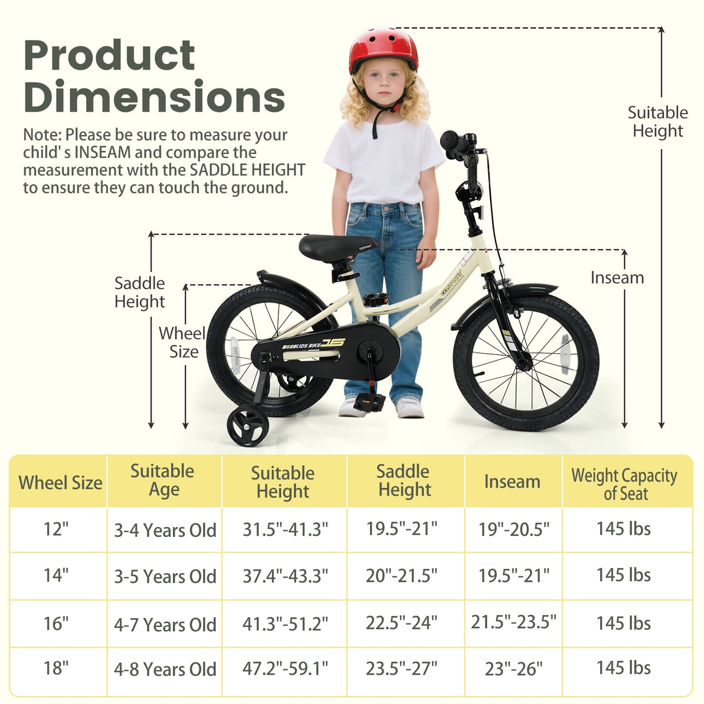 14 Inches Kids Bike Sport Bicycle with Removable Training Wheels