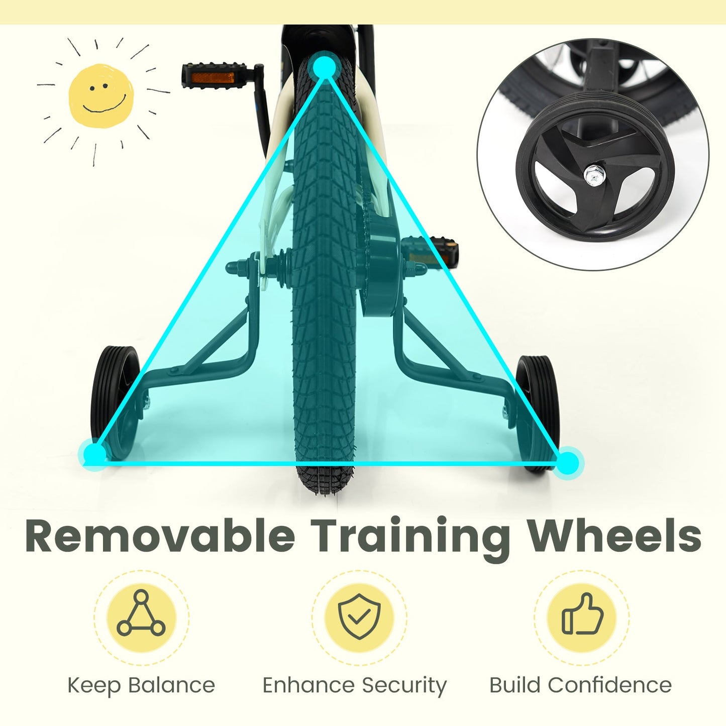 14 Inches Kids Bike Sport Bicycle with Removable Training Wheels