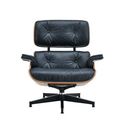 Luxury Lounge / Office Chair with Ottoman – Top Grain Leather