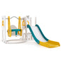 7-in-1 Toddler Swing and Slide Set L-shaped with Ladder and Basketball Hoop