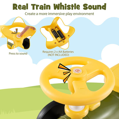 Ride on Toy with Steering Wheel and Train Whistle Sound Button