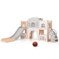 All-in-1 Toddler Slide Playset Playground with Tunnel and Ladder and Basketball