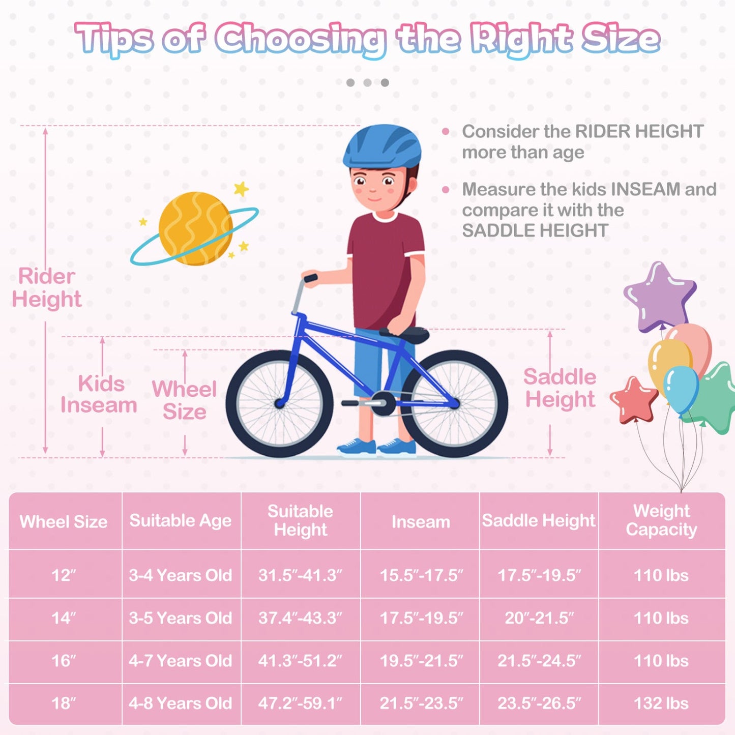 18-Inch Kids Bike Adjustable with Basket and Streamers Pink
