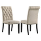 Alana Fabric Upholstered Dining Side Chair Beige (Set of 2)