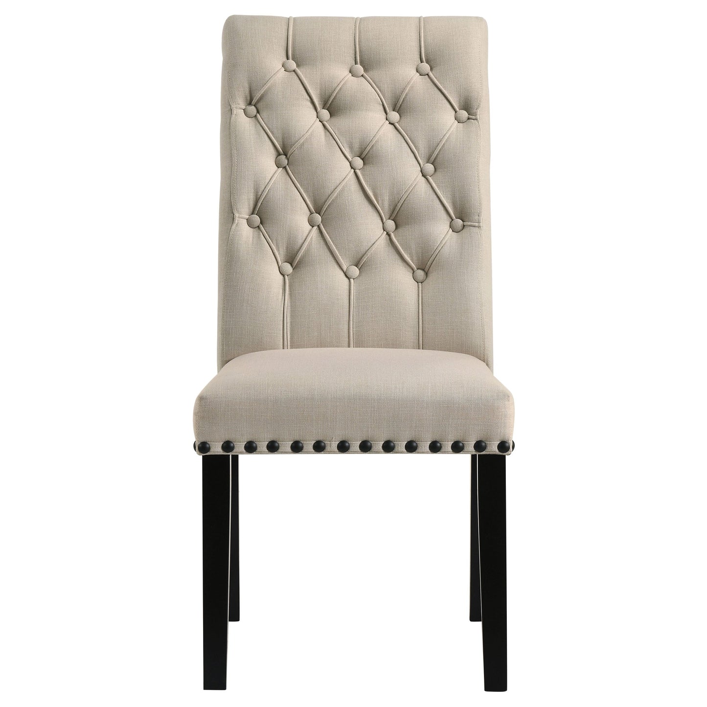 Alana Fabric Upholstered Dining Side Chair Beige (Set of 2)