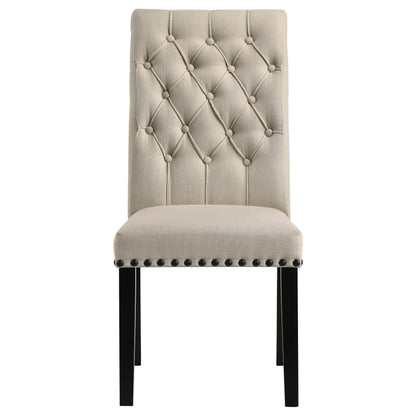 Alana Fabric Upholstered Dining Side Chair Beige (Set of 2)