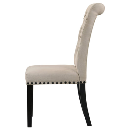 Alana Fabric Upholstered Dining Side Chair Beige (Set of 2)