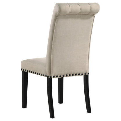 Alana Fabric Upholstered Dining Side Chair Beige (Set of 2)