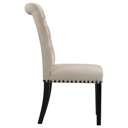 Alana Fabric Upholstered Dining Side Chair Beige (Set of 2)