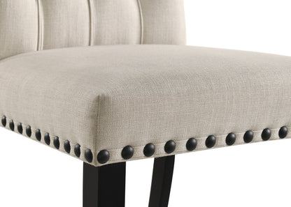 Alana Fabric Upholstered Dining Side Chair Beige (Set of 2)